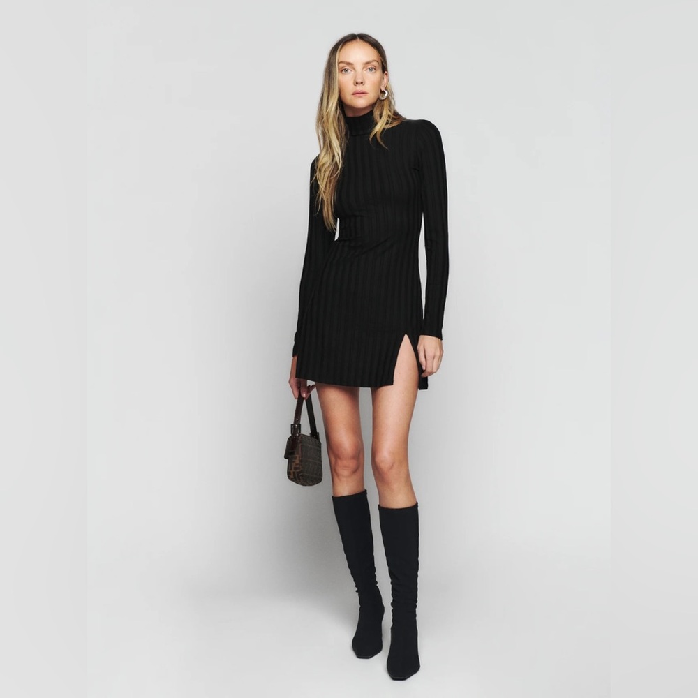 Reformation Libra Knit Dress black size xs
